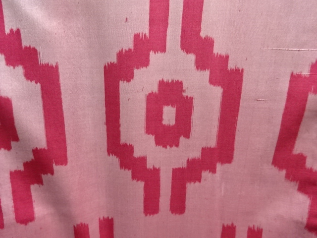 JAPANESE KIMONO / ANTIQUE KIMONO / SILK / MEISEN / WOVEN ABSTRACT PATTERN